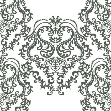 Vektör Barok çiçek damasko süsleme desen