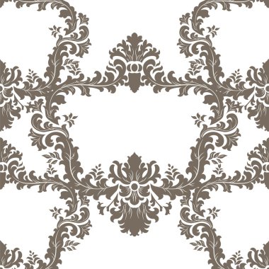 Vektör çiçek damasko süsleme desen