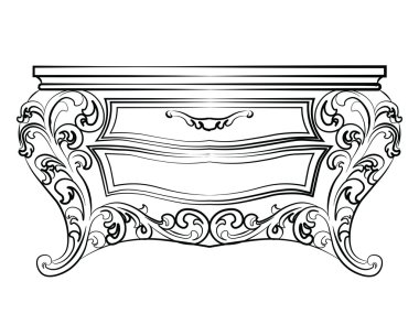 Zarif masa çekmeceleri zengin süslenmiş