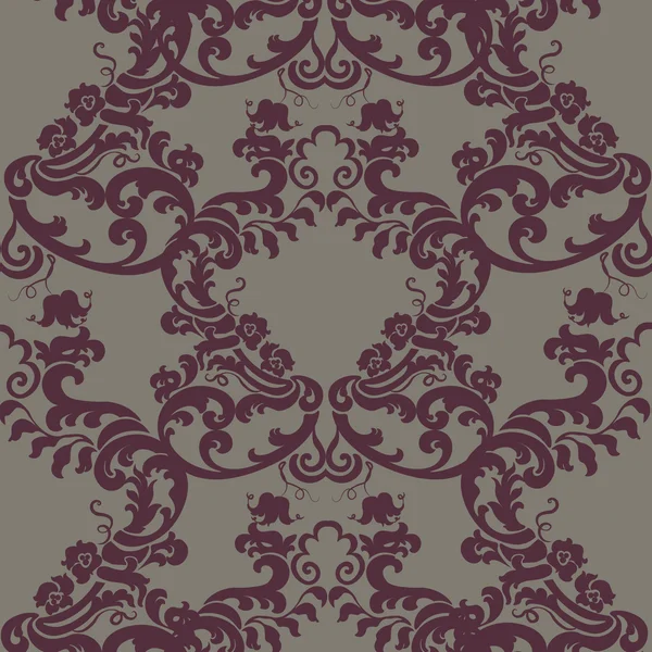 Vector Vintage Floral Baroque Damas Elément de motif Style impérial — Image vectorielle