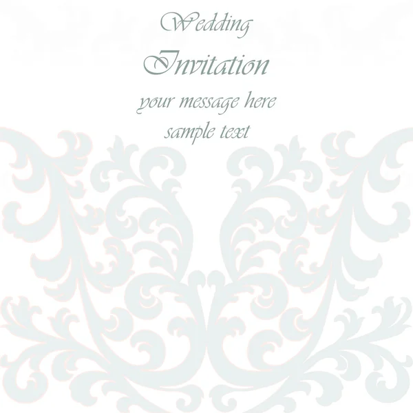 Весільна листівка запрошення з мереживним орнаментом — стоковий вектор