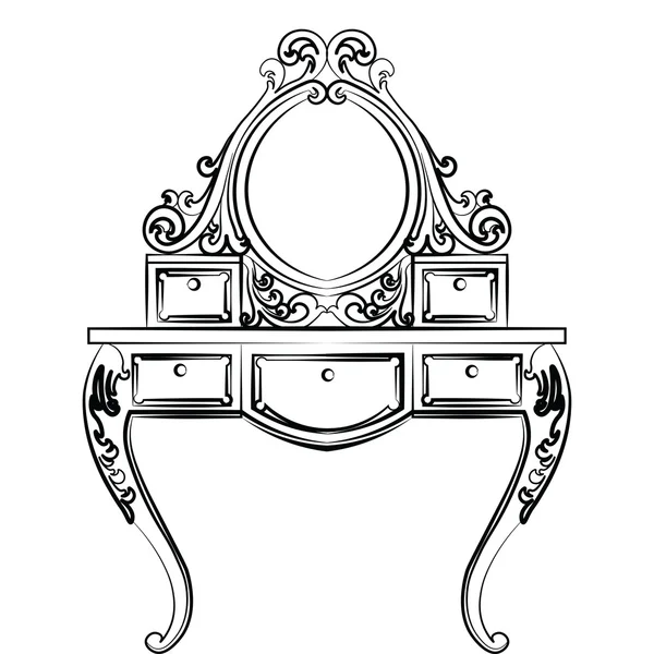 Conjunto de muebles reales clásicos con ornamentos de lujo — Vector de stock