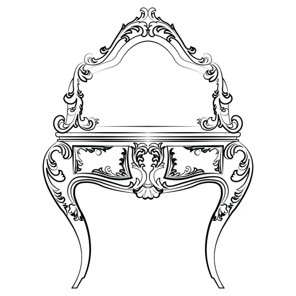 Tuvalet masası ayna klasik barok tarzı ile