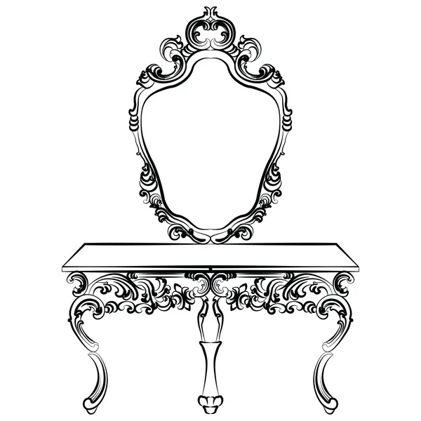 Muebles barrocos de lujo — Vector de stock