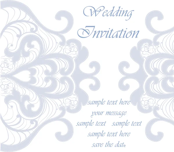 Bruiloft uitnodigingskaart met kant ornament — Stockvector