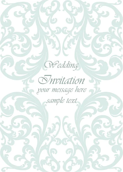 Bruiloft uitnodigingskaart met kant ornament — Stockvector