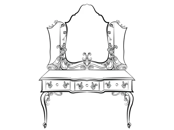 Meubles baroque de style royal de luxe — Image vectorielle