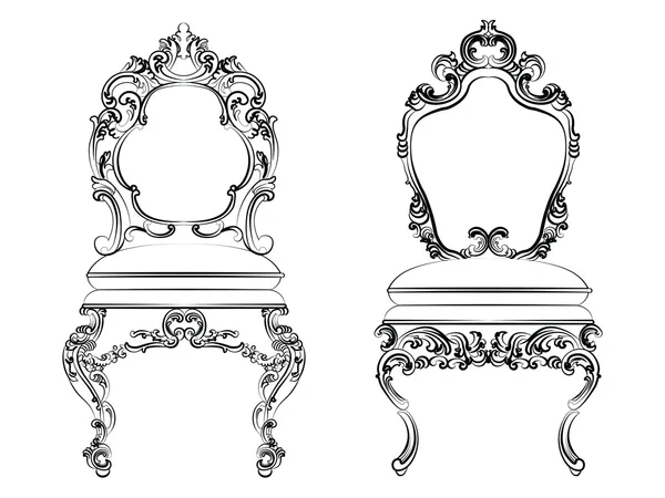 Baroque luxury style furniture — 스톡 벡터