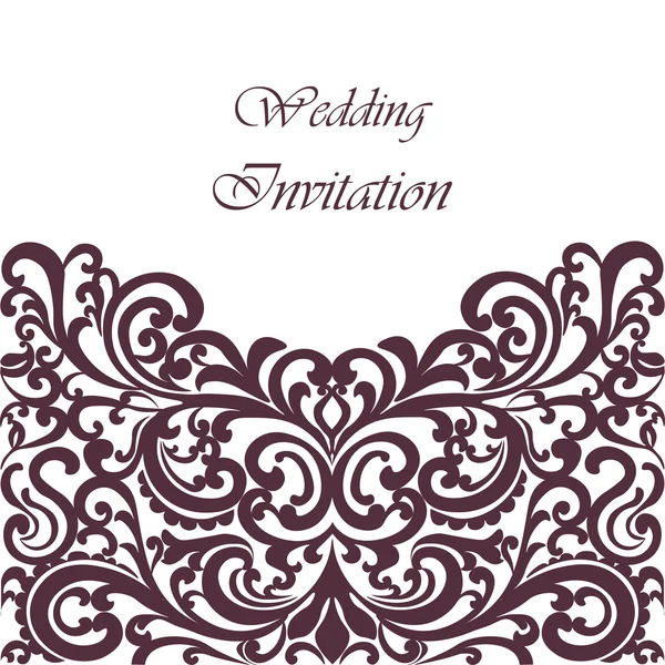 Tarjeta de invitación de boda con adorno de encaje — Vector de stock