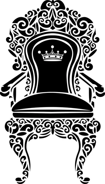 Vintage ornamento decorado sillón corona — Vector de stock