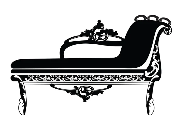 Классическая скамейка в стиле барокко — стоковый вектор