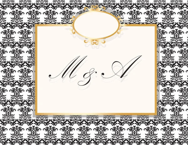 Carte d'invitation de mariage vintage — Image vectorielle