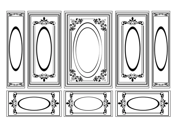 Cadres décoratifs décoratifs pour murs ou décors — Image vectorielle