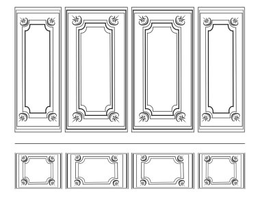 Duvar veya arka planlar için dekoratif Ornamented çerçeveler