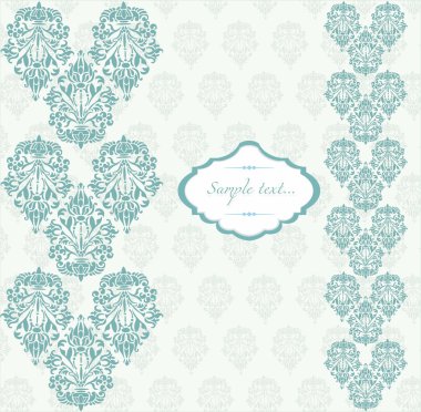 Vektör Damask Klasik süs desen arka plan