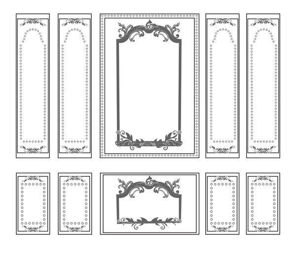Decorative Ornamented frames for walls or backgrounds