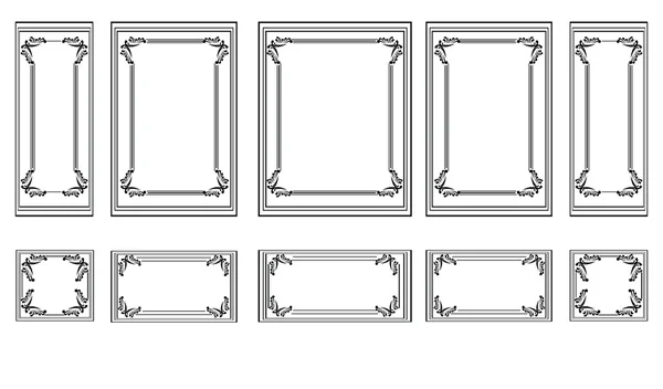 Marcos decorativos adornados para paredes o fondos — Vector de stock