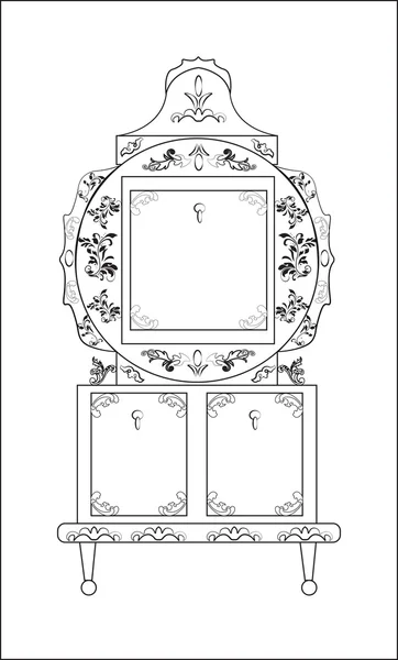 经典皇家装饰圆形玻璃案例衣柜 — 图库矢量图片