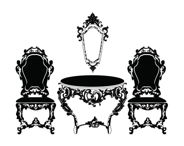 Vintage barock stol och bord som — Stock vektor