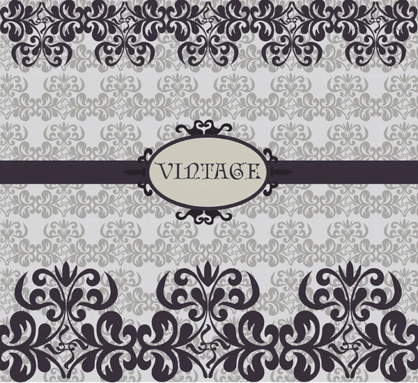 Tarjeta de invitación vintage con patrón de adorno de encaje — Vector de stock