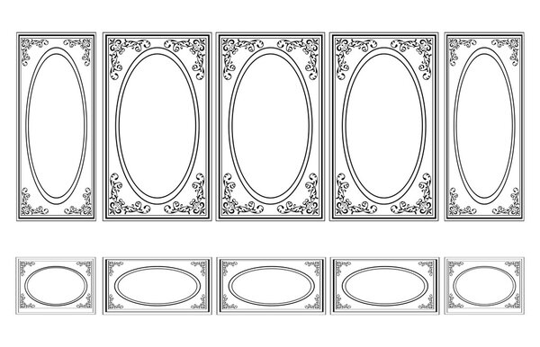 Decorative Ornamented frames for walls or backgrounds