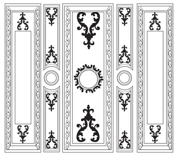 Decorative Damask Ornamented frames for walls or backgrounds
