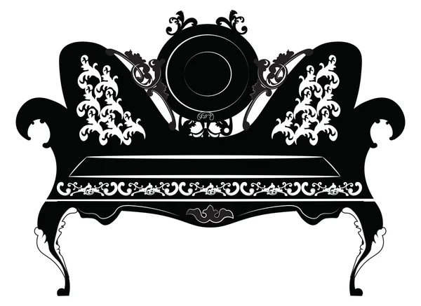 Canapé baroque vintage vectoriel en forme ronde — Image vectorielle