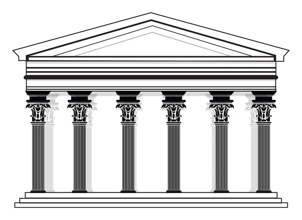 Roman/Greek Vector Pantheon temple — Stock Vector