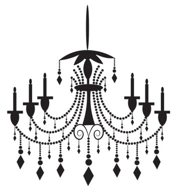 Beyaz arka plan üzerinde klasik avize