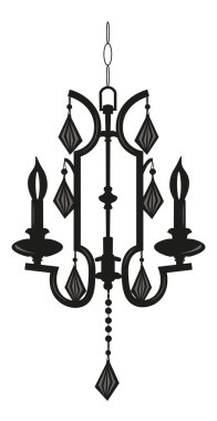 Beyaz arka plan üzerinde kristalleri ile klasik avize