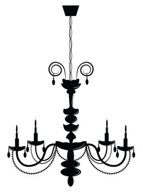 Beyaz arka plan üzerinde klasik avize