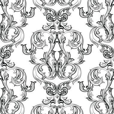 Vektör Vintage Damask deseni süsleme Royal stili