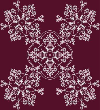 Soyut etnik çiçek süsleme