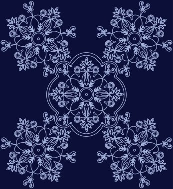 Soyut etnik çiçek süsleme