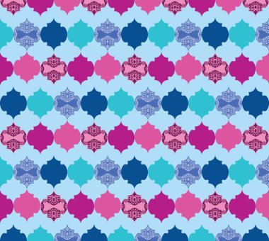 Renkli süsler ile soyut desen