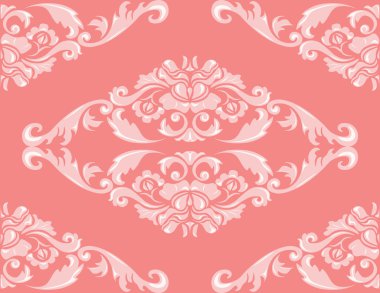Vektör Barok çiçek damasko süsleme desen
