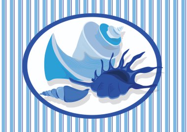 Vintage retro tarzı kabuk sualtı kartı