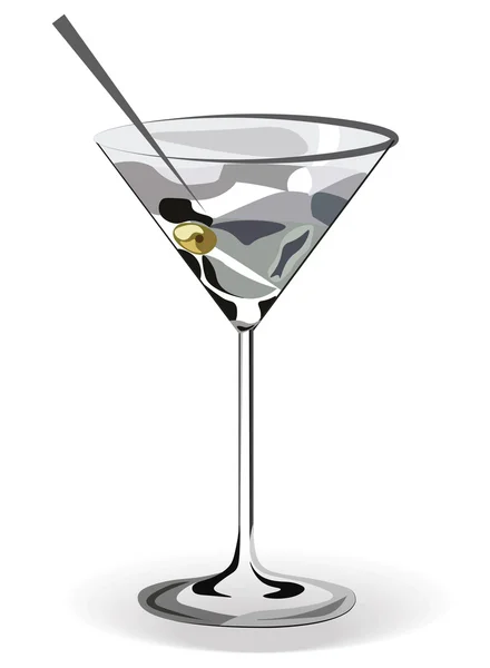Glas martini drink — Stock vektor