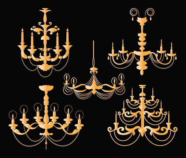 Lustre classique en or de luxe — Image vectorielle