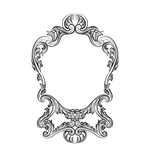 Rococo Décor de cadre miroir — Image vectorielle