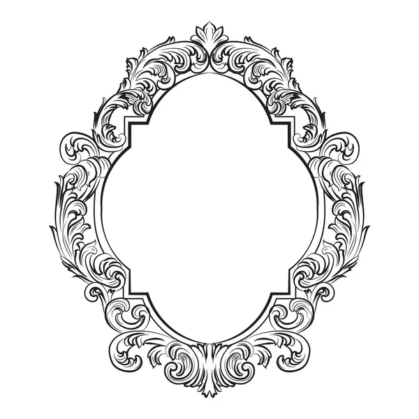 Espejo rococó barroco glamuroso conjunto de marcos — Vector de stock