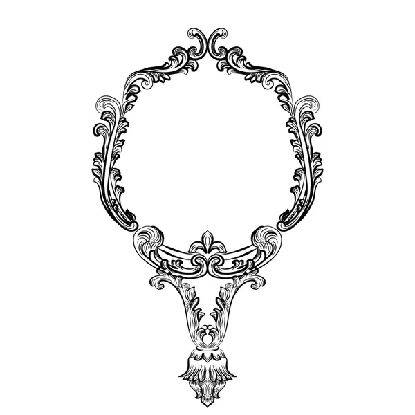 Barroco Rococó Espelho moldura decoração — Vetor de Stock