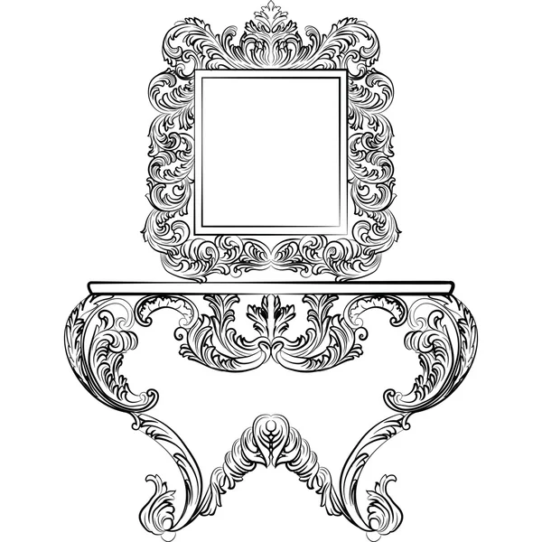 Вишуканий набір меблів Rich Rococo — стоковий вектор