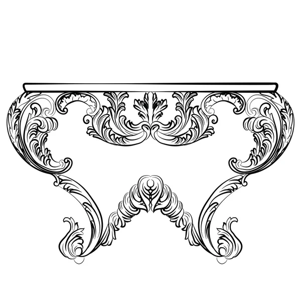 Exquise rijke Rococo tafel — Stockvector