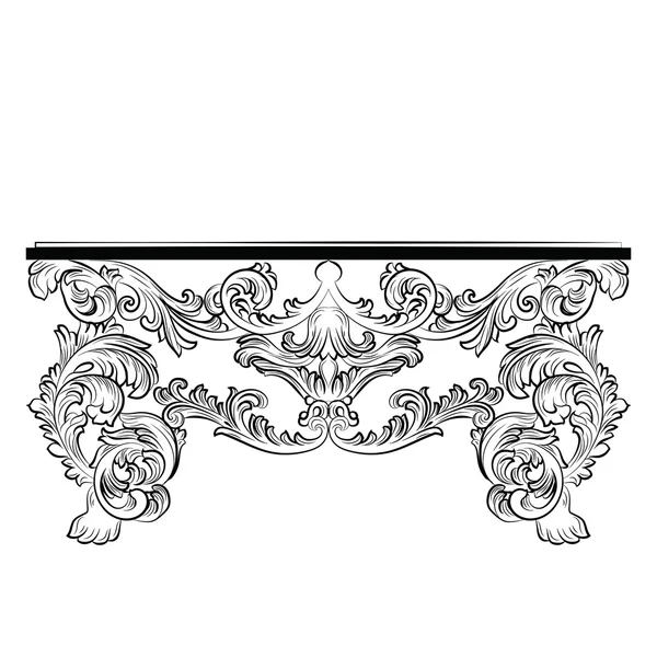 Rich Baroque Table — Stock Vector