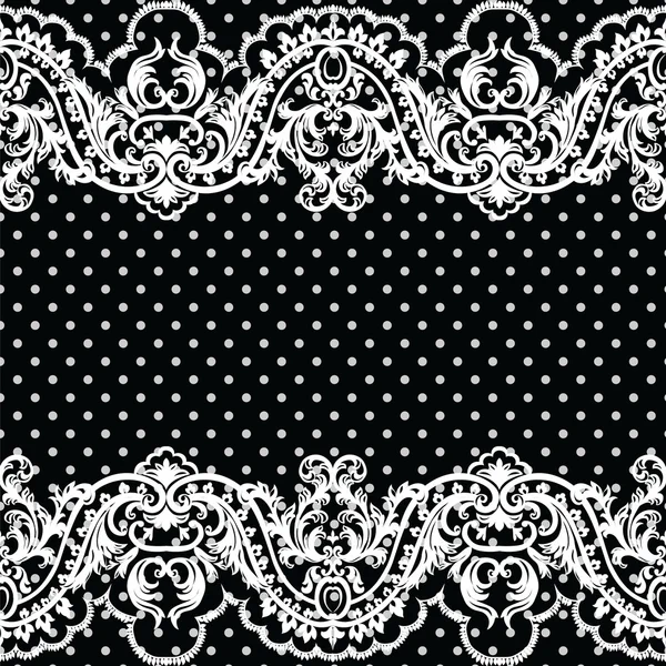 Branco vintage Lace Crochet padrão — Vetor de Stock