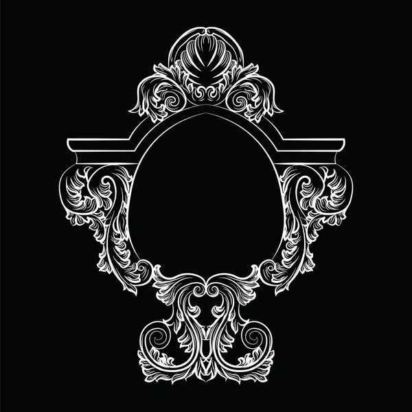 Dekorasi rangka Rokoko Baroque Exquisite Mirror - Stok Vektor