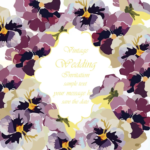 Поздравительная открытка с цветущими цветами — стоковый вектор