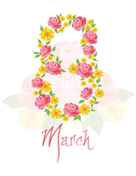 Greeting card with symbol March