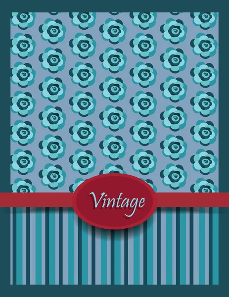 Карточка с украшениями из винтажных цветов — стоковый вектор